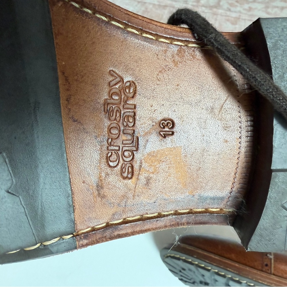 Crosby Square Montgomery Brown Leather Cap Toe Boots Mens 13 Made in Portugal - Picture 9 of 11
